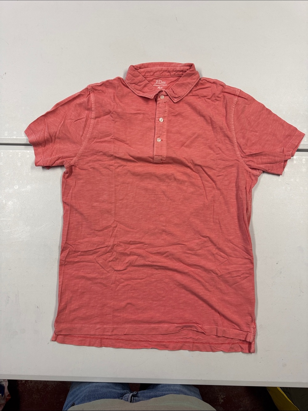 J. Crew Men's Coral-Pink Short Sleeve Polo